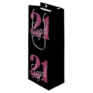 21 och juridiska   Roligt Rosa Faux Glitter 21:a f