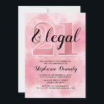 21 och laglig rosa inbjudan<br><div class="desc">Äntligen 21 och laglig! Rosa inbjudan med '21 och laglig' på en mjuk rosa bakgrund och lätt att anpassa genom att ändra namn,  datum,  tid,  dag,  plats och rsvp.</div>