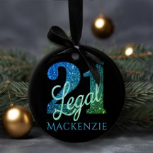 21 och Legal Blue Grönt Ombre 21 Birthday Party
