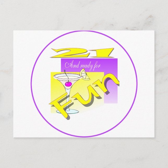 21 och Redo för Roligt Vykort (Framsida)