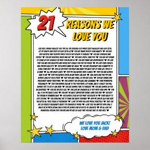 21 sak vi kärlek om er, 21:e 30:e tecknaden bok poster