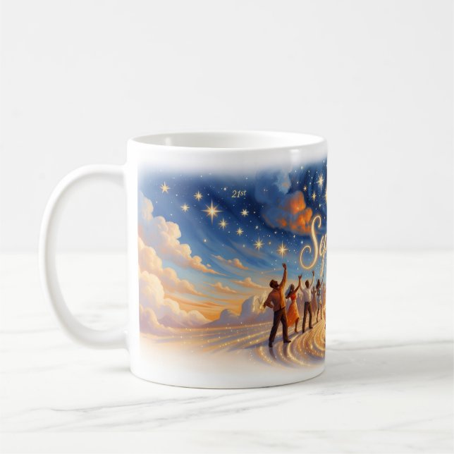 21 september — Drömmugg med stjärnklädd dansgolv Kaffemugg (Vänster)