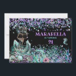 *~* 21 Sjöjungfru LUXE GLAM under Havsdagen Inbjudningar<br><div class="desc">*Energetiskt förbättrad REDIT ANY AGE Whimsical Cute African, Mörk Skin, GLAM, LUXE LUXURY BLING GLAMOROUS filmstjärna med SUNGLASSES under Sea Sjöjungfru Girl Födelsedagsfest inbjudan under 21:a eller någon ålder Girly Chic Birthday. ÅLDERN kan anpassas liksom annan information som behövs. Ålder som 1, 2, 3, 4, 5, 7, 8, 9, 10,...</div>