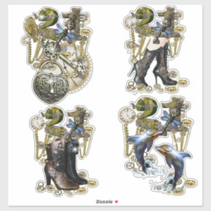 21 Stampunk skulptur från födelsedagen Klistermärken