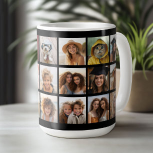 21 Stödraster för foto - 2 textrutor - svart vitt Kaffemugg