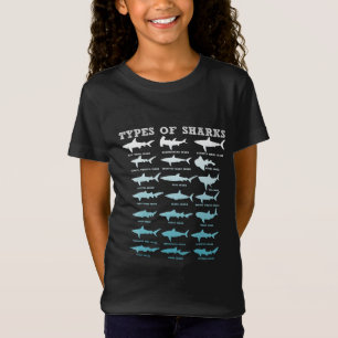 21 typer av hajbiologi t shirt
