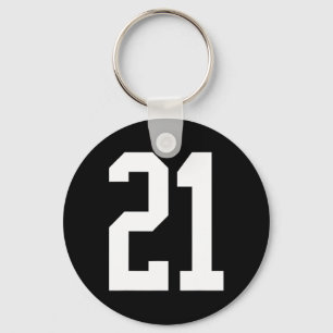 #21 Vitnummer 21 Sportfantast Stil Nyckelring