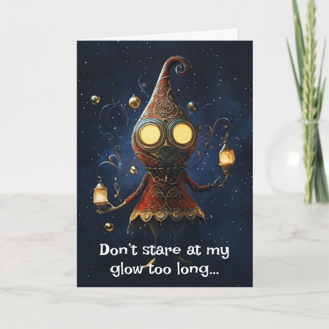 *~* 21 Whimsical Glow Funny Magic jul AP97 Tack Kort (Framsida)