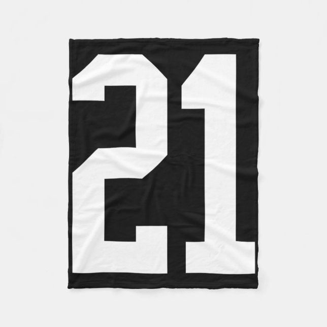 #21 White Number 21 Sportfantast Stil Halloween Co Fleecefilt (Framsidan)