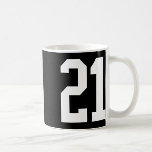 #21 White Number 21 Sportfantast Stil Halloween Co Kaffemugg