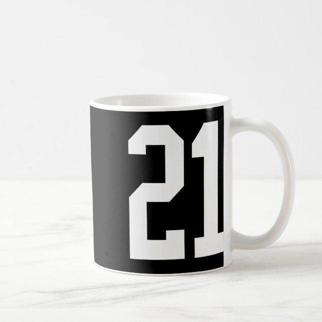 #21 White Number 21 Sportfantast Stil Halloween Co Kaffemugg (Höger)