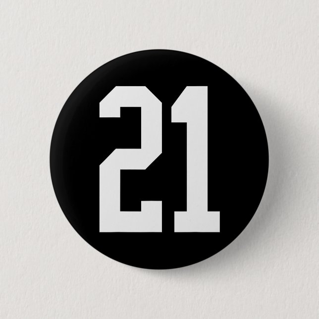 #21 White Number 21 Sportfantast Stil Halloween Co Knapp (Framsida)