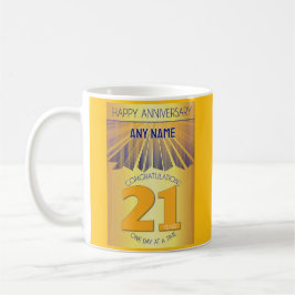 21 Year Sober Anniversary | Golden Ray 12 Step Kaffemugg