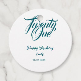 21st birthday add name date year blue template thi gåvor etiketter