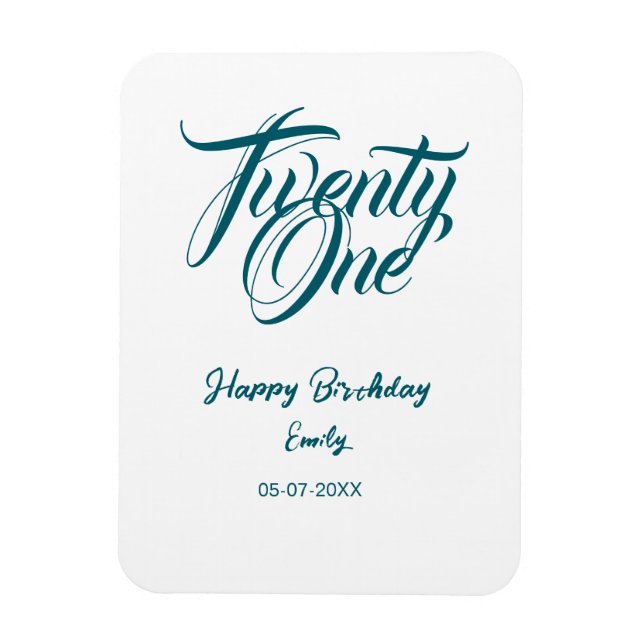 21st birthday add name date year blue template thi magnet (Vertikal)