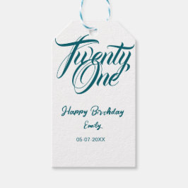 21st birthday add name date year blue template thi presentetikett