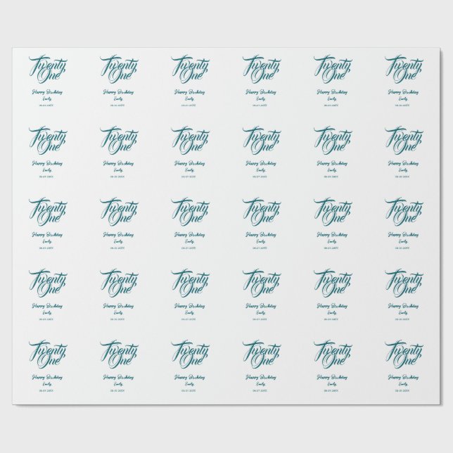 21st birthday add name date year blue template thi presentpapper (Platt)