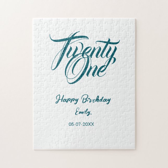 21st birthday add name date year blue template thi pussel (Vertikal)