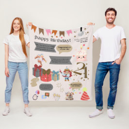 "21st birthday blanket. Woman" Fleecefilt