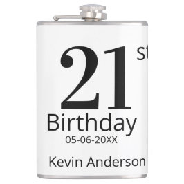 21st birthday bold letter name date simple man boy fickplunta