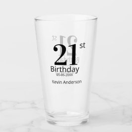 21st birthday bold letter name date simple man boy glaskopp