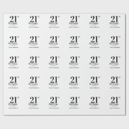 21st birthday bold letter name date simple man boy presentpapper