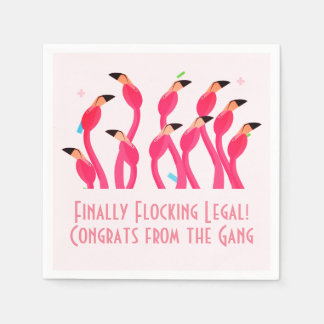21st Birthday Finally Flocking Legal Flamingos Pappersservett