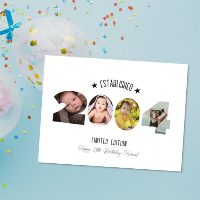 21st birthday Photo Collage established 2004 Tack Kort (Skapare uppladdad)