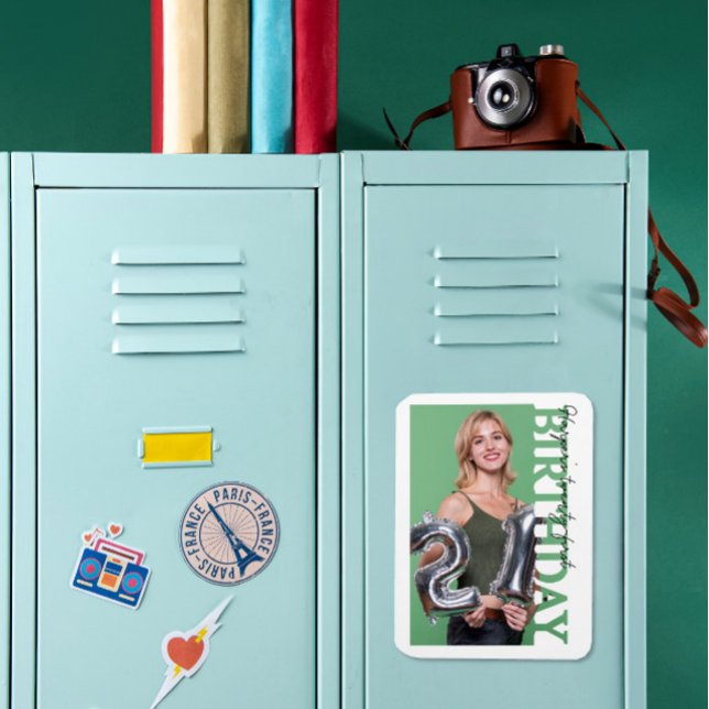 21st Birthday Photo college Party  Magnet (Skapare uppladdad)