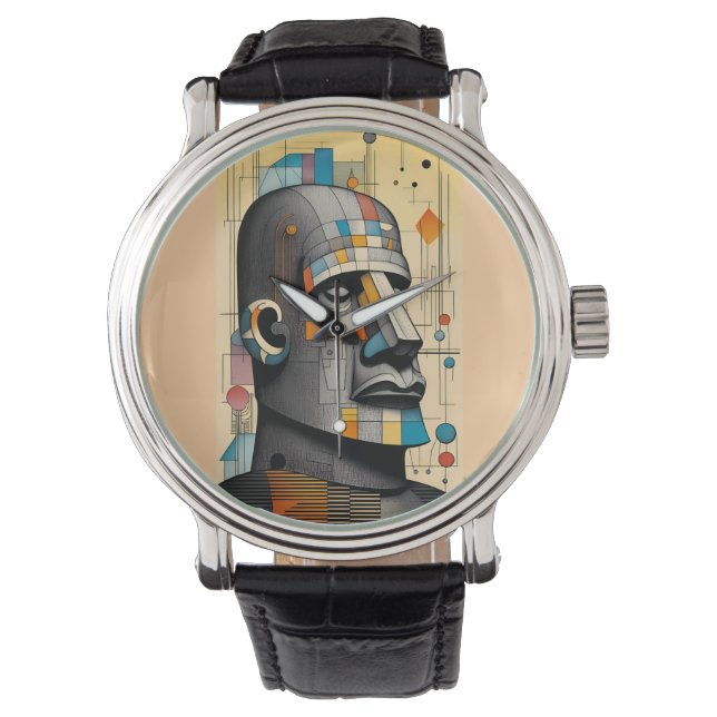 21st Century Moai - Ken Gage Tiki-konst Armbandsur (Framsida)