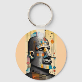 21st Century Moai - Ken Gage Tiki-konst Nyckelring