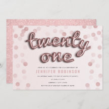 21st födelsedag för rosa glitter för