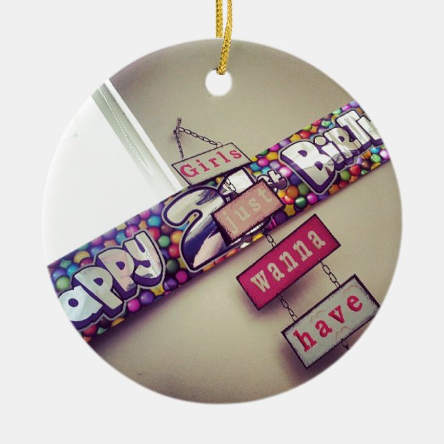 21st Födelsedag Julgransprydnad Keramik (Framsidan)