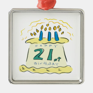 21st Födelsedag Julgransprydnad Metall