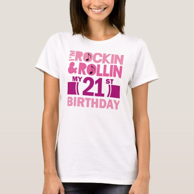 21st Födelsedaggåvaidé för kvinnligt T Shirt (Framsida)