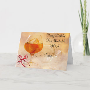 21ST FÖDELSEDAGKORT för SON Kort