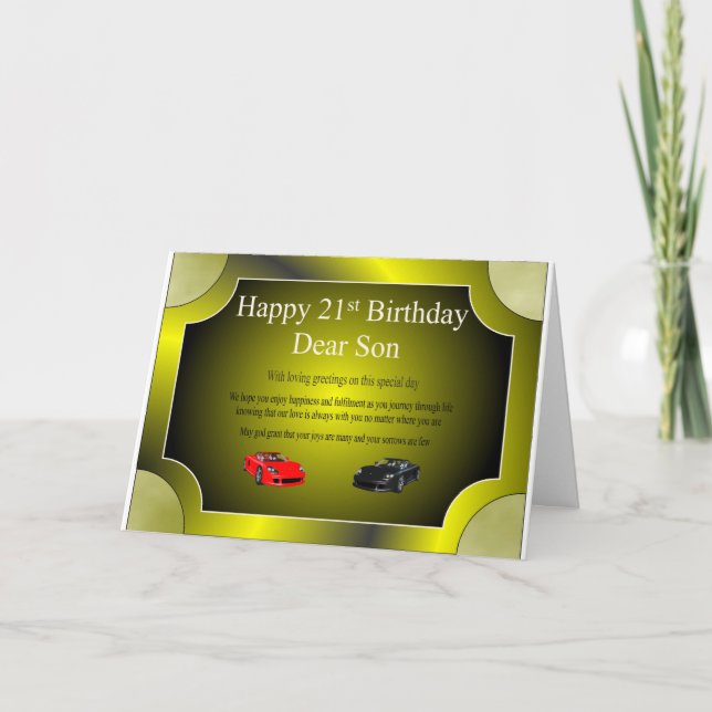 21st Födelsedagkort (sonen) Kort (Framsida)