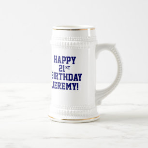 21st födelsedagöl Stein för beställnings- lyck Sejdel