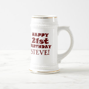 21st födelsedagöl Stein för beställnings- lyck Sejdel