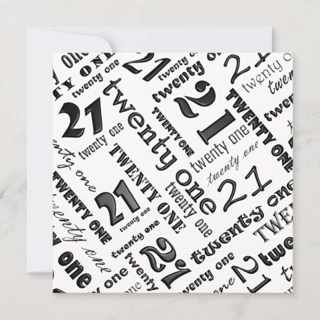 21st Födelsedagsfest inbjudan (Framsida)