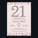 21st födelsedagsfest inbjudan för silverfauxsilver<br><div class="desc">Denna inbjudan för födelsedagen för fauxsilver 21st är enkel men eleganten. Den presenterar en rosa, och fauxsilverpolkaen pricker gränsen upptill och baserar av designen. Bakgrunden är den dammiga rosan. Jag har inklusive ett stort fauxsilver att numrera upptill och några enkla avdelare. Denna flicka rosa och inbjudan för födelsedag för fauxsilver...</div>