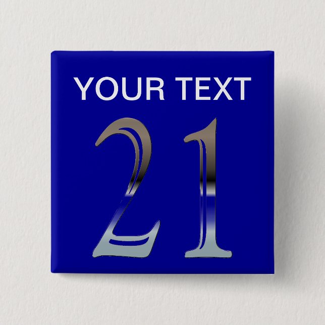 21st Födelsedagsilver numrerar 21 Knapp (Framsida)