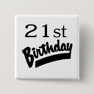 21st Födelsedagsvart Knapp