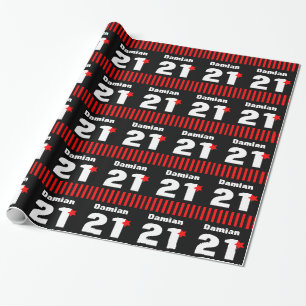 21st Görar randig den röda svarten för Presentpapper