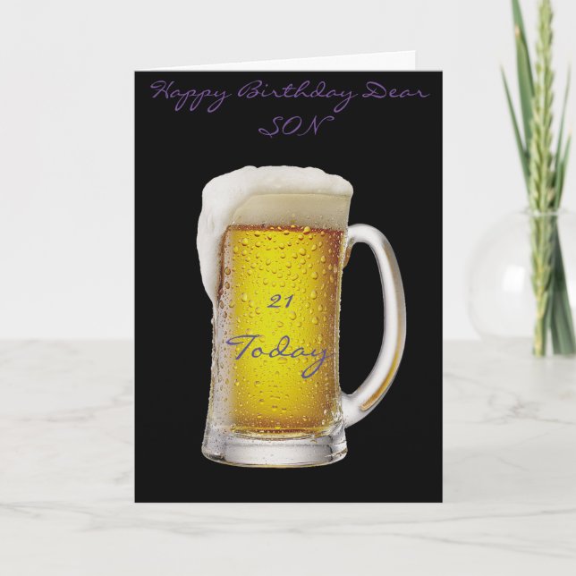 21ST HÄLSNINGKORT för SON Kort (Framsida)