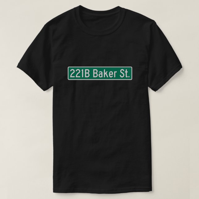 221B Baker Street-skylt T Shirt (Design framsida)