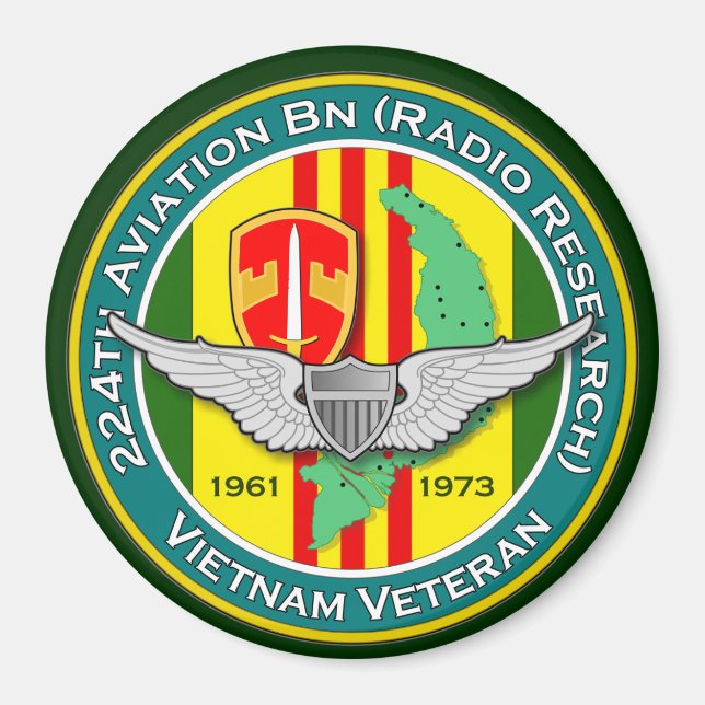 224:e Avn Bn RR 3 - ASA Vietnam Magnet (Framsidan)