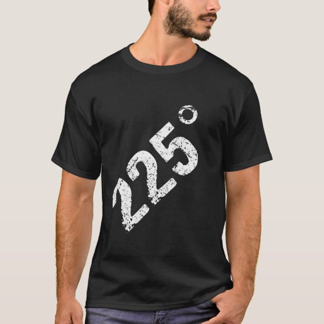 225 grader Funny Bbq Grilling Smoking Distress T Shirt (Framsida)