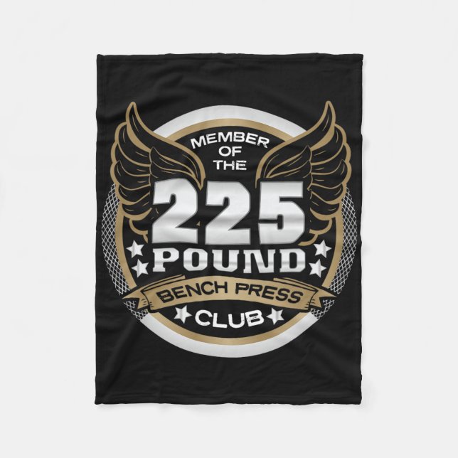 225 Pound Bench Press Club For Powerlifter Weightl Fleecefilt (Framsidan)