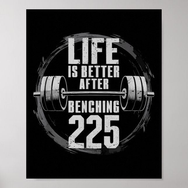 225 Pound Bench Press Gym - bättre efter Ben Poster (Framsidan)
